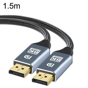 1.5m 1.4 Version DP Cable Gold-Plated Interface 8K High-Definition Display Computer Cable 30AWG OD:6.3MM With Nylon Mesh(Space Gray)