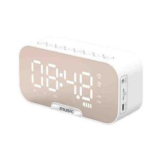 Q5 Outdoor Portable Card Bluetooth Speaker Small Clock Radio, Color: White 1400mAh