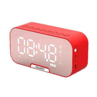 Q5 Outdoor Portable Card Bluetooth Speaker Small Clock Radio, Color: Red 1400mAh