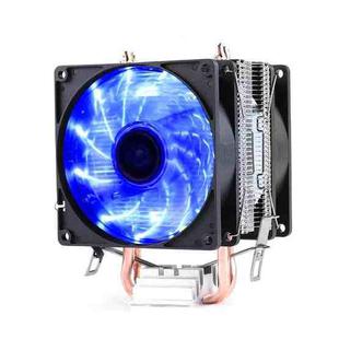 Desktop Computer Double Copper Tube CPU Radiator Super Quiet Blue Light 3-pin Double Fan