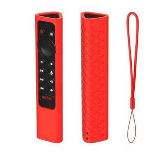 For NVIDIA Shield TV Pro 4K HDR Remote Control Silicone Case With Lanyard(Red)