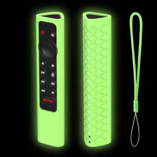 For NVIDIA Shield TV Pro 4K HDR Remote Control Silicone Case With Lanyard(Fluorescent Green)