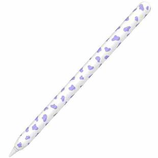 For Apple Pencil 2 AhaStyle PT65CW Silicone Pen Case Milk Cow Patterned Stylus Case(Purple)
