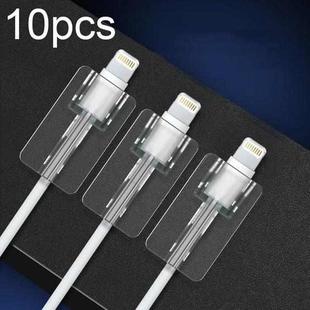 10pcs Square Transparent Data Cable Protective Sleeve Durable Break-Resistant Cable Winder(8 Pin)