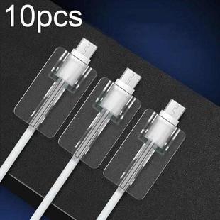 10pcs Square Transparent Data Cable Protective Sleeve Durable Break-Resistant Cable Winder(Type-C/USB-C)