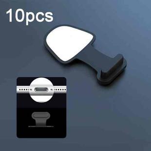 10pcs 8 Pin  Mobile Phone Charging Port Silicone Anti-Dust Plug Back-adhesive Loss-proof Cover(Black)