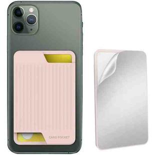 AhaStyle PT169 Mobile Phone Silicone Back Card Case Bus Card Bank Card Convenient Organizer(Pink)