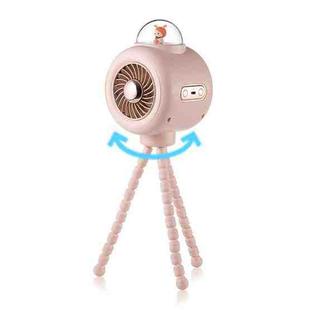 Baby Stroller Fan Home Mute Outdoor Cooling Portable Rabbit Octopus Fan With Shake Head (Pink)
