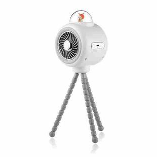 Baby Stroller Fan Home Mute Outdoor Cooling Portable Rabbit Octopus Fan Without Shake Head (White)