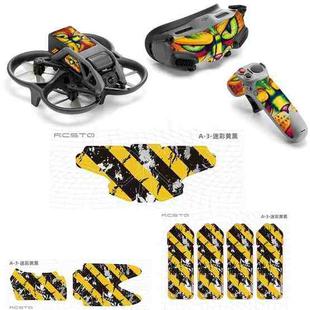 For DJI Avata RCSTQ Body Sticker For Goggles 2 Glasses PVC Colorful Sticker Set(Camouflage Yellow Black)