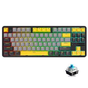 Ajazz K870T Pro 87 Keys Three Mode Wireless/Bluetooth/Wired Pluggable RGB Mechanical Keyboard Green Shaft (Black)