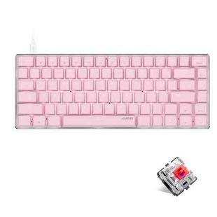 Ajazz AK33 82 Keys White Backlight Game Wired Mechanical Keyboard, Cable Length: 1.6m Red Shaft