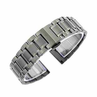 8mm Steel Bracelet Butterfly Buckle Five Beads Unisex Stainless Steel Solid Watch Strap, Color: Black