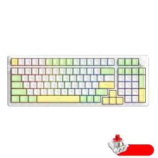 Ajazz AK992 99 Keys Wireless/Bluetooth Three-Mode Hot Swap RGB Gaming Mechanical Keyboard Red Shaft RGB Version (Green White)