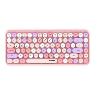 Ajazz 308I 84 Keys Tablet Computer Notebook Home Office Punk Bluetooth Keyboard(Mixed Color Pink)