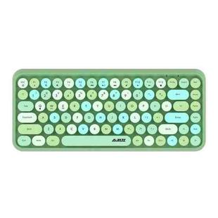 Ajazz 308I 84 Keys Tablet Computer Notebook Home Office Punk Bluetooth Keyboard(Mixed Color Green)