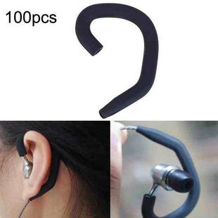100pcs Silicone Bluetooth Ear Hook 1.5-2mm Round Line Universal Human Memory Hanging Ear(Black)