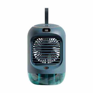 RD22 Rotating Humidification Fan Warm Light Atmosphere Light Automatic Shaking Head with Digital Display Air Cooler(Green)