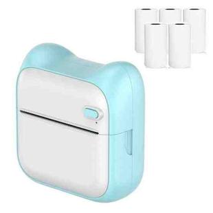 A31 Bluetooth Handheld Portable Self-adhesive Thermal Printer, Color: Blue+5 Rolls Printer Paper
