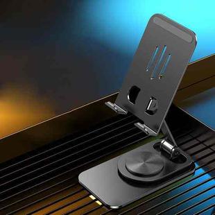 Desktop 360-degree Rotating Foldable Mobile Phone Holder, Color: Carbon Steel Black