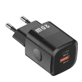 KUULAA KL-CD59 20W USB + USB-C / Type-C Dual-port Charging Head, Plug: EU (Black)