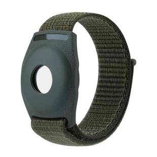 For AirTag Anti-Lost Device Case Locator Nylon Loop Watch Strap Wrist Strap, Size: 17cm Childrens(Army Green)