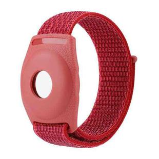 For AirTag Anti-Lost Device Case Locator Nylon Loop Watch Strap Wrist Strap, Size: 17cm Childrens(Red)