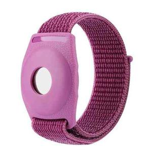 For AirTag Anti-Lost Device Case Locator Nylon Loop Watch Strap Wrist Strap, Size: 17cm Childrens(Dragon Fruit Color)