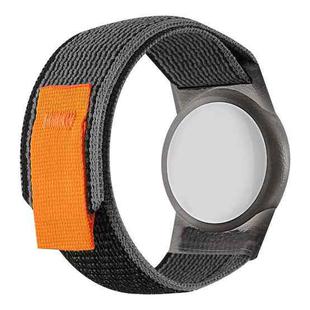 For AirTag Nylon Strap Wristband Anti-lost Tracker Protective Case(Black Gray)