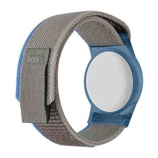 For AirTag Nylon Strap Wristband Anti-lost Tracker Protective Case(Blue Gray)
