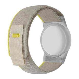 For AirTag Nylon Strap Wristband Anti-lost Tracker Protective Case(Yellow Beige)