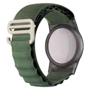 For AirTag Nylon Strap Wristband Anti-lost Tracker Protective Case(Green)