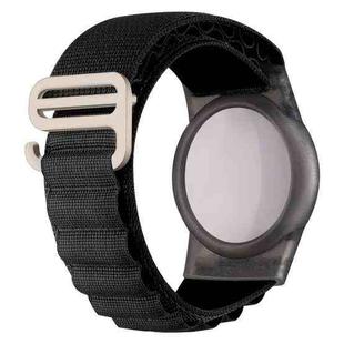 For AirTag Nylon Strap Wristband Anti-lost Tracker Protective Case(Black)