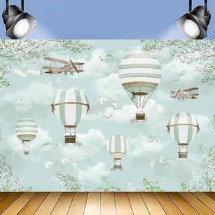 1.5m x 1m Cartoon Airplane Hot Air Balloon Theme Birthday Background Cloth Photography Decoration Backdrop