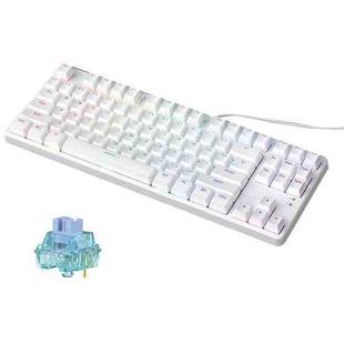 Ajazz AK873 87 Keys RGB Version Hot Swap Wired DIY Customized Mechanical Keyboard Biluo Shaft (White)