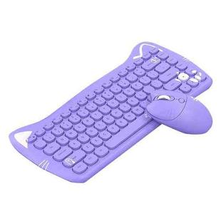 Ajazz A3060 USB Ultra-Thin Cute Wireless Keyboard And Mouse Set(Fantasy Purple)