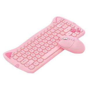 Ajazz A3060 USB Ultra-Thin Cute Wireless Keyboard And Mouse Set(Girl Pink)