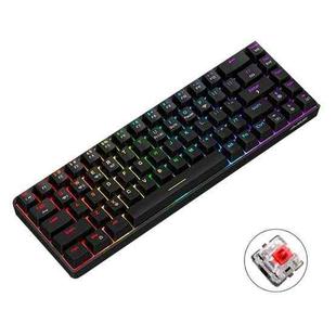 Ajazz K685T 68 Keys Wireless/Bluetooth/Wired 3-Mode Hot Swap Customized RGB Mechanical Keyboard Red Shaft (Black)