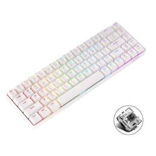 Ajazz K685T 68 Keys Wireless/Bluetooth/Wired 3-Mode Hot Swap Customized RGB Mechanical Keyboard Black Shaft (White)