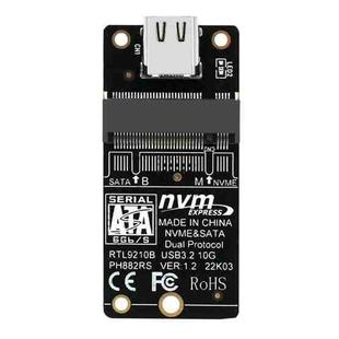 M.2 NVME Hard Disk Box Transfer Card RTL9210B Chip Type-C / USB-C USB3.1 Gen2 10Gbps(Black)