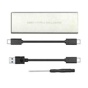 USB3.2 To M.2 NVME Hard Disk Box NGFF PCIE Protocol To TYPE-C, Color: Silver White with C-C Cable