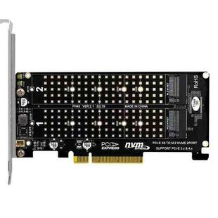 PCI-E X8 Double Disk Transfer Card NVME M.2 MKEY SSD RAID Array Expansion Adapter(PH45)