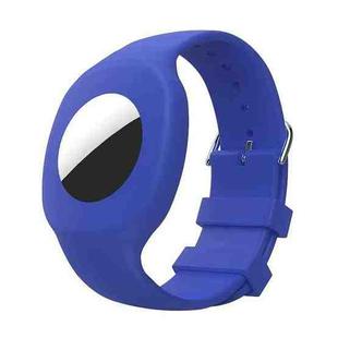 For Airtag Silicone Children Watch Band Protective Case(Dark Blue)