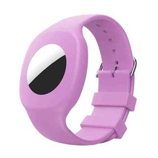 For Airtag Silicone Children Watch Band Protective Case(Purple)