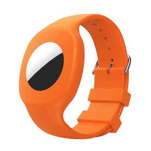 For Airtag Silicone Children Watch Band Protective Case(Orange)