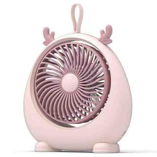 Dormitory Portable Animal Ear Desktop Electric Fan, Style: Charging Version Pink