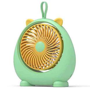 Dormitory Portable Animal Ear Desktop Electric Fan, Style: Charging Version Green