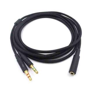 2m For Kingston Skyline Alpha Cloud II 3.5mm 2 In 1 Audio Cable(Black)