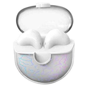 Transparent Semi-In-Ear Stereo Touch Waterproof Noise Reduction Bluetooth Earphones, Color: White Crack