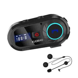 KUQIBAO Motorcycle Helmet Waterproof Bluetooth Headset With Screen(Hard Microphone)